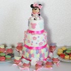 Narozeninová kolekce Minnie - třípatrový dort, cupcakes a makronky